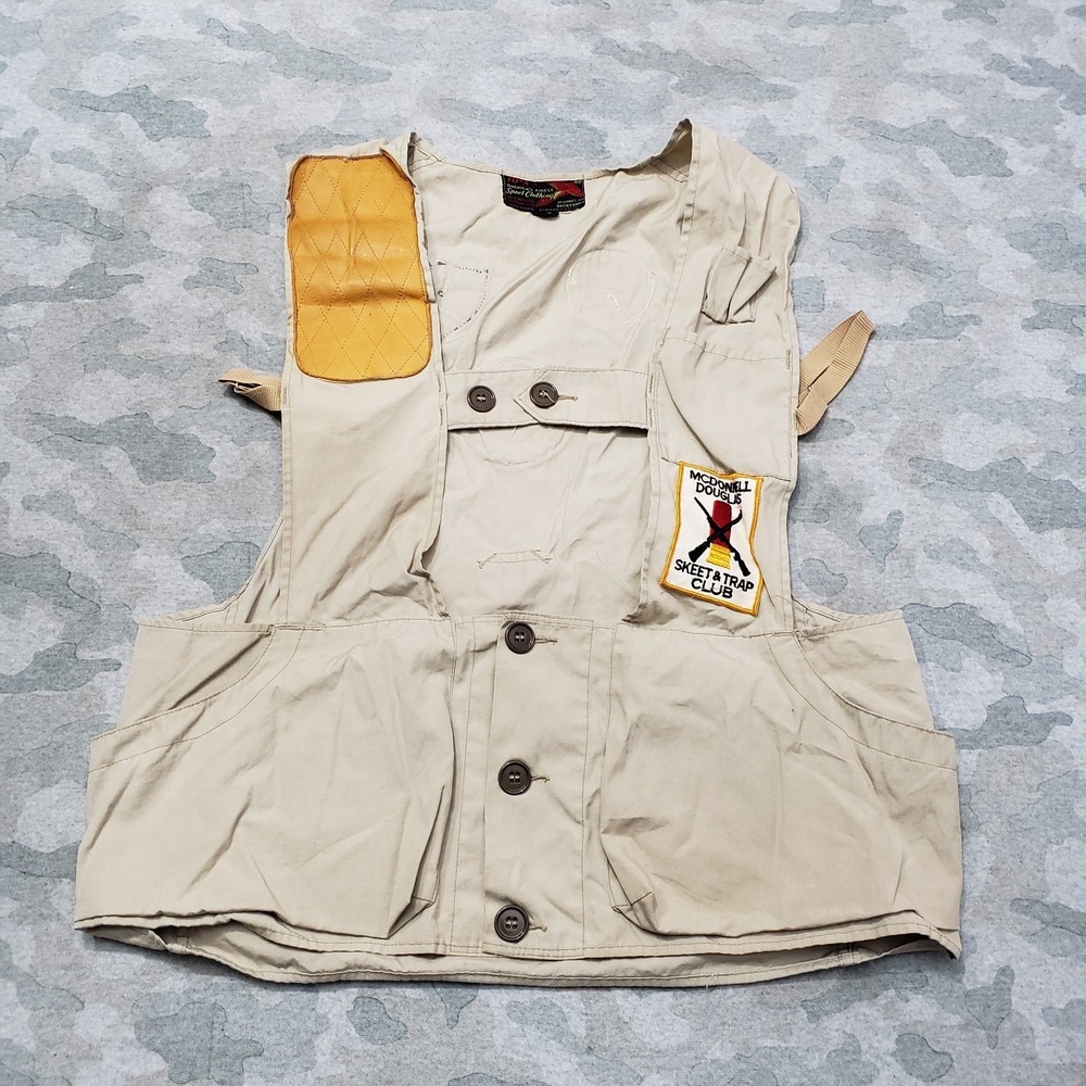 VTG 10-x Vest Mens 38 Tan Button Sleeveless Hunting